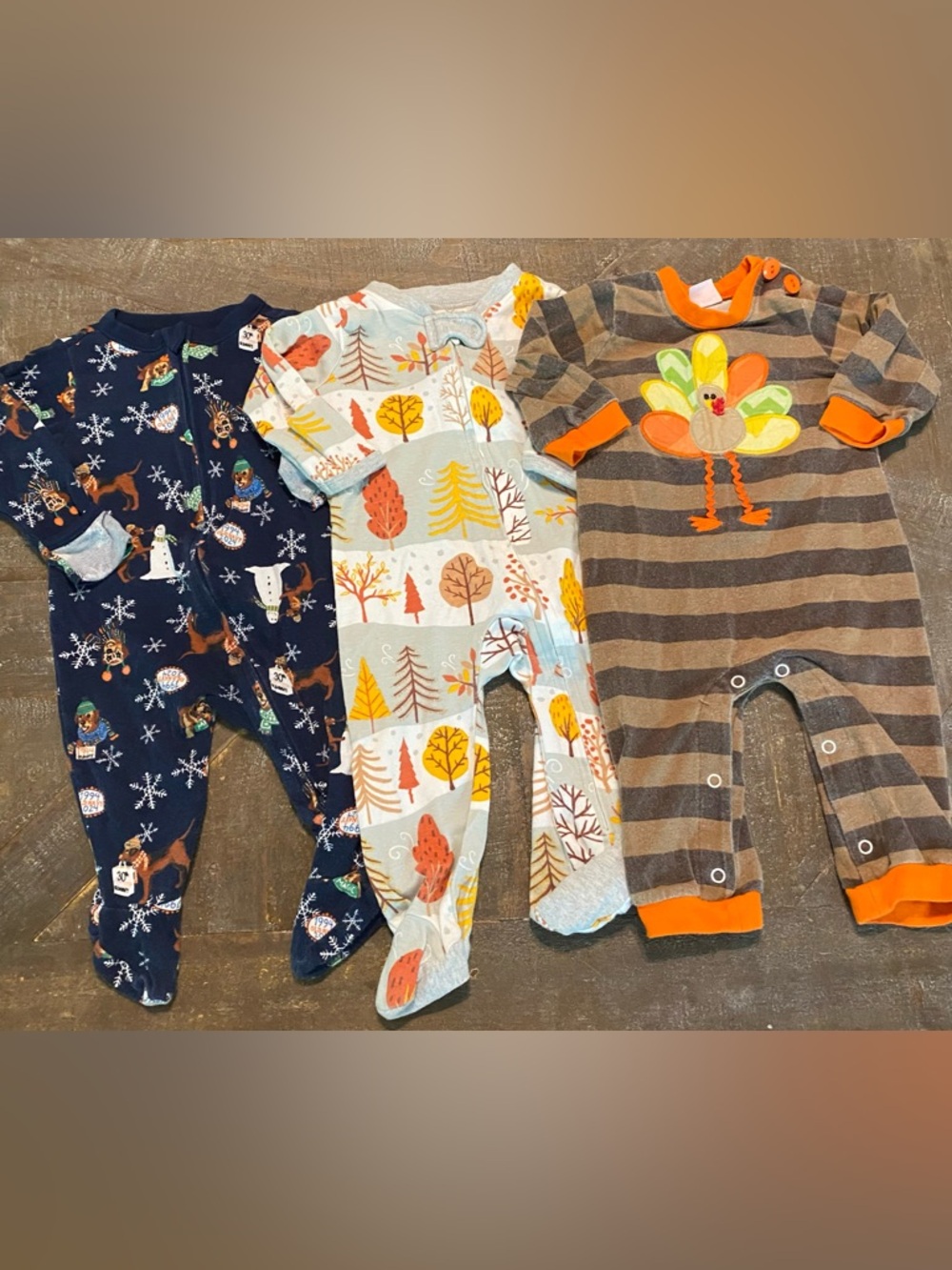 Baby Boy  3-6 Months Carter's Footed Zip Sleeper Pajama Clothes Lot Fall/Holiday